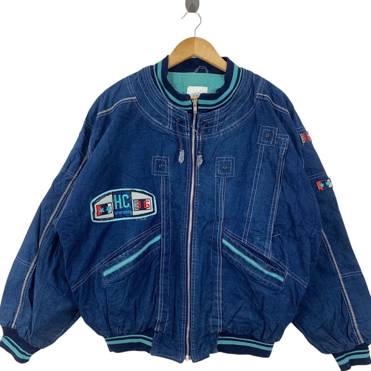 Vintage Vintage HOT CREW INTERNATIONAL Racing Team Denim Jacket Size US M / EU 48-50 / 2 - 5 Thumbnail