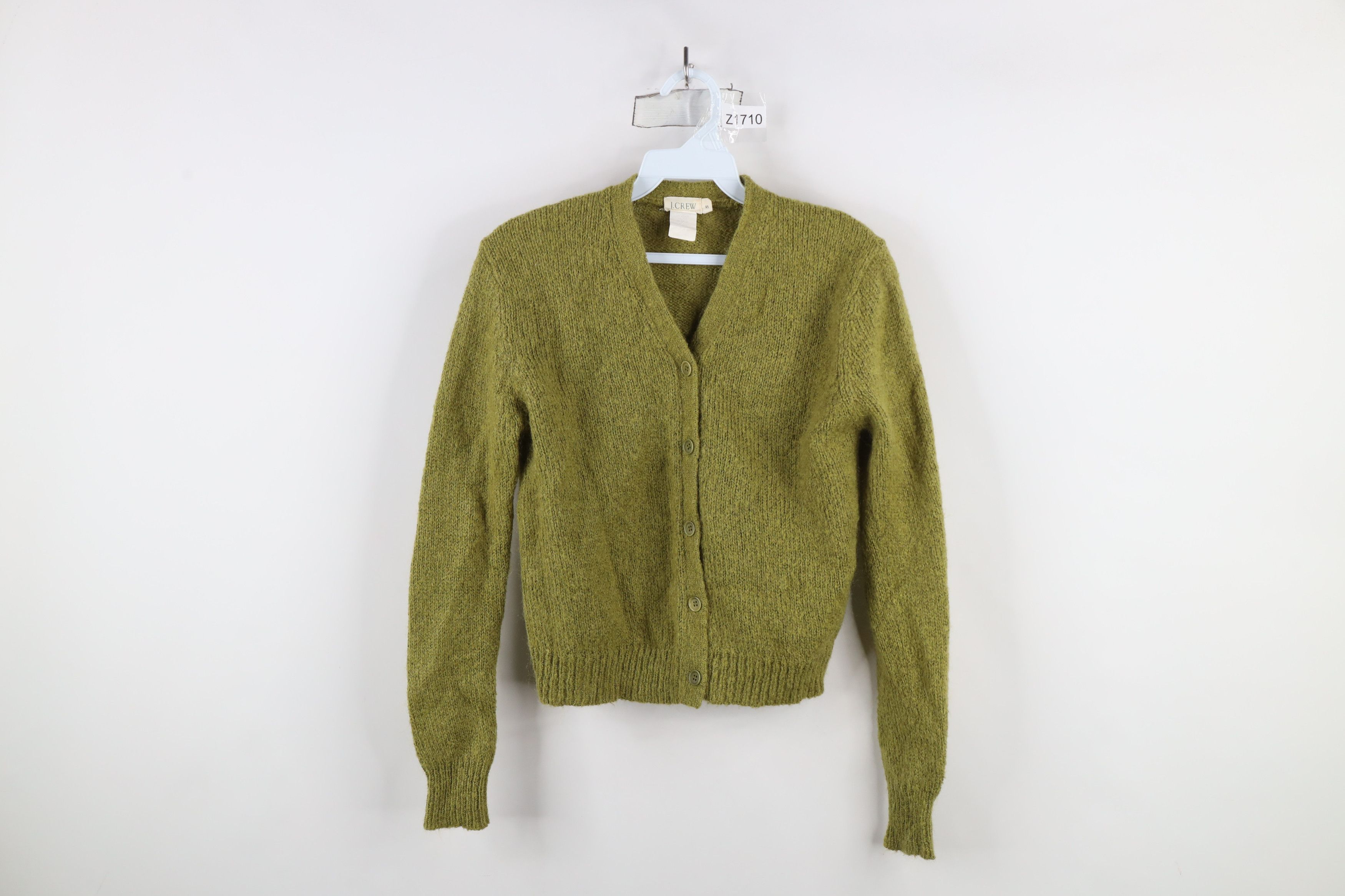 J.Crew × Vintage Vintage 90s J Crew Cobain Mohair Wool Knit Cardigan Sweater Size S / US 4 / IT 40 - 1 Thumbnail