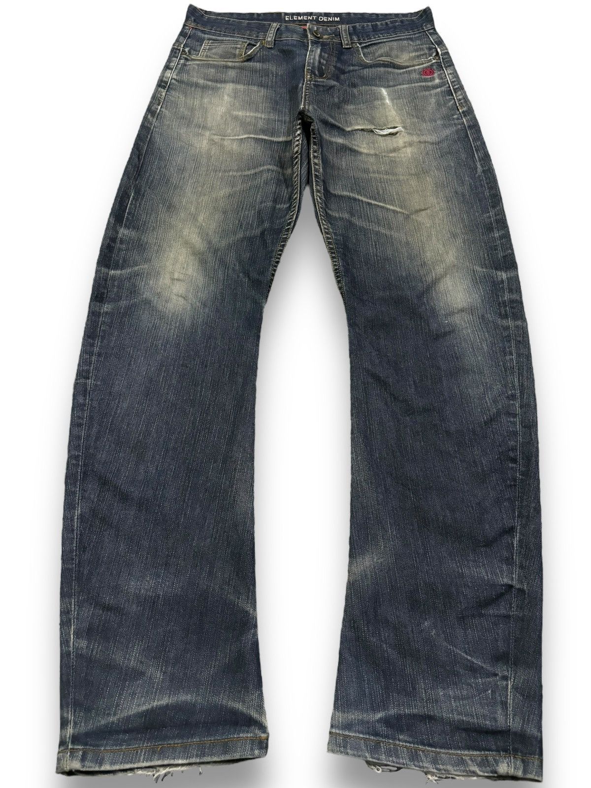 Element Vintage Element Faded Slim Straight Curved Distressed Jeans Size US 31 - 1 Thumbnail