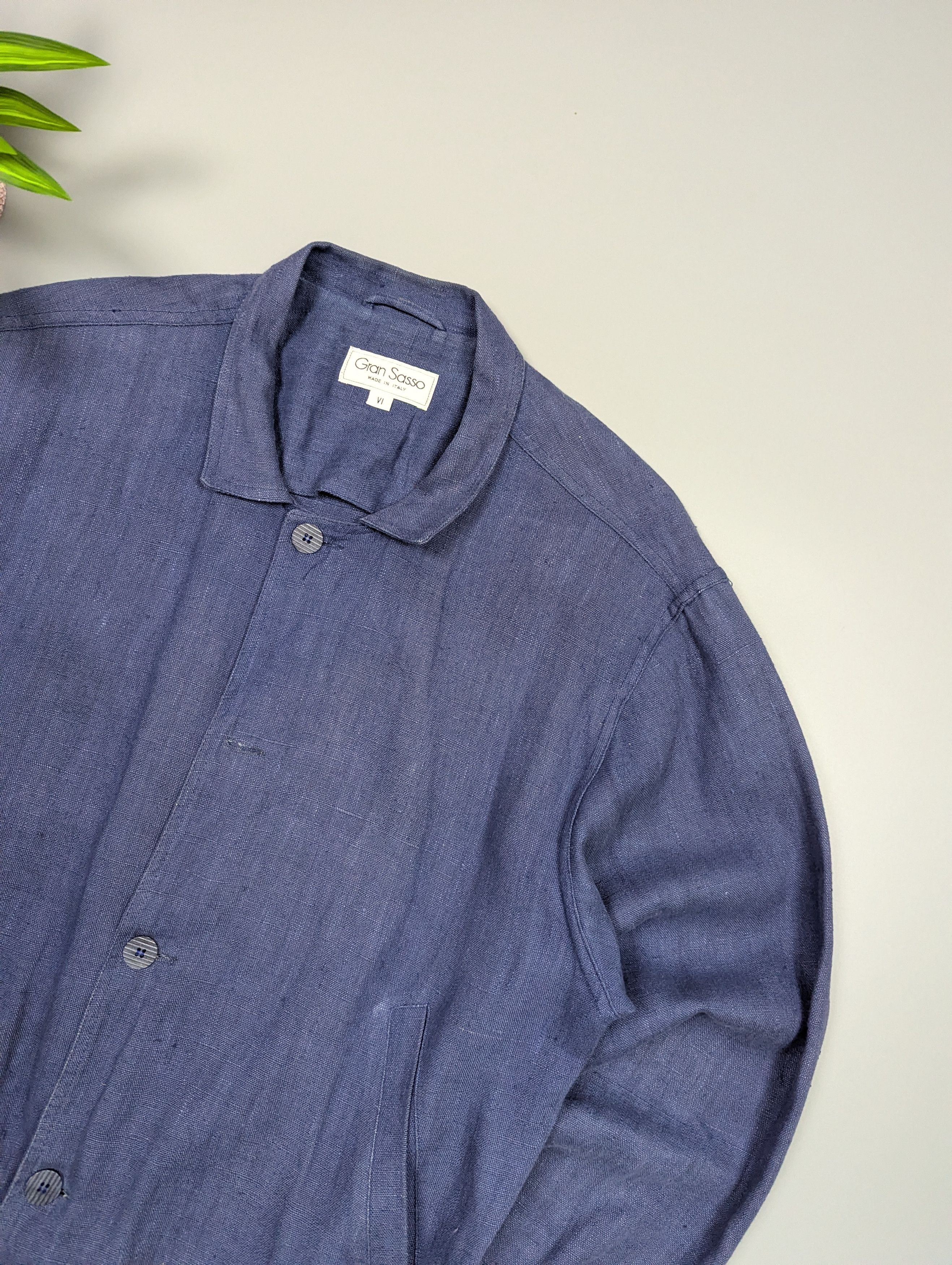 Gran Sasso Rare Gran Sasso 70s Vintage Linen Jacket Faded Blue Size US L / EU 52-54 / 3 - 3 Thumbnail