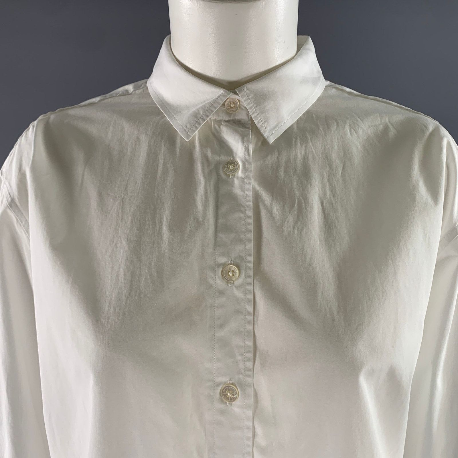 Toteme TOTEME Size 10 White Cotton Shirt Size L / US 10 / IT 46 - 2 Thumbnail