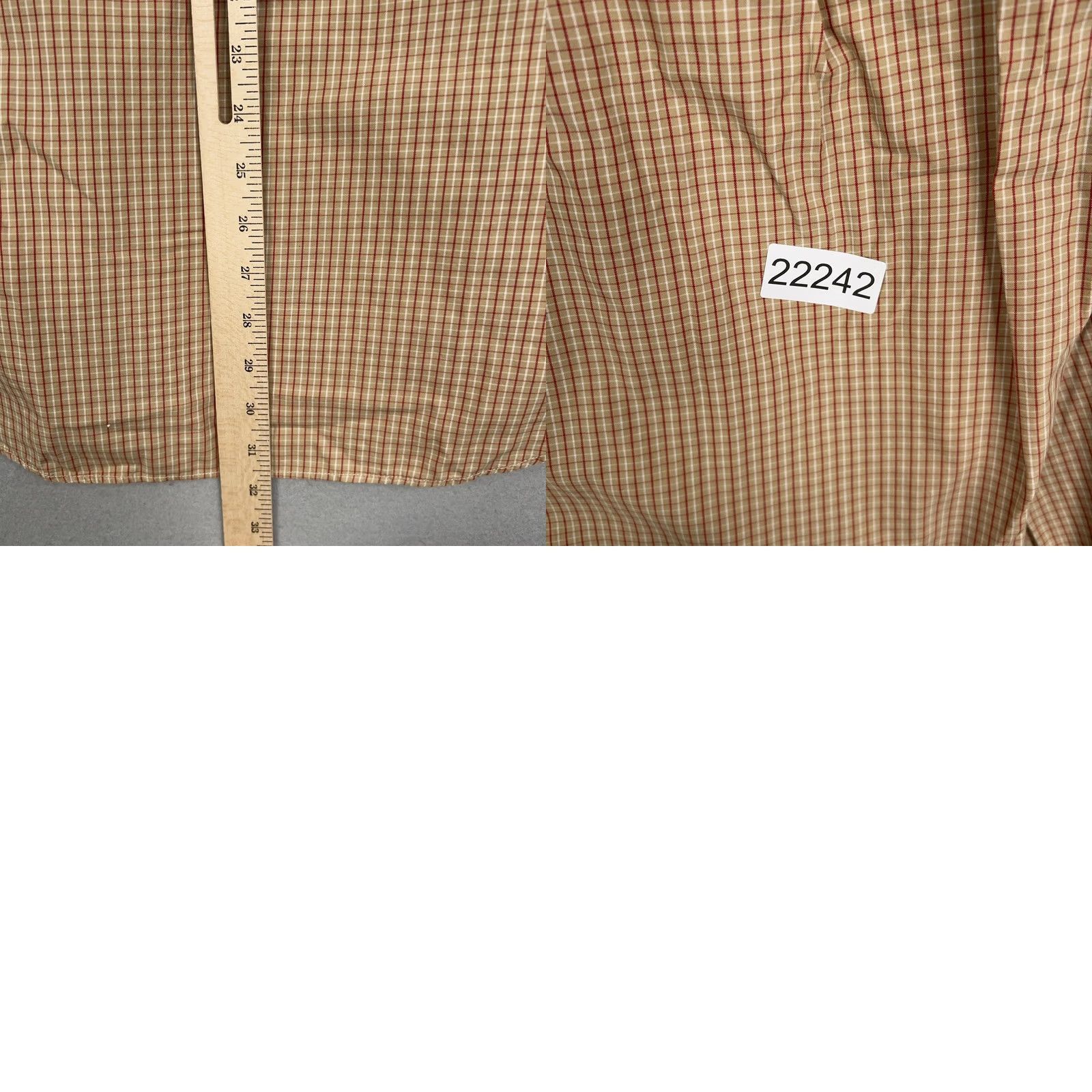 J.McLaughlin J McLaughlin Shirt Mens Medium Tan Red Plaid Dressy Office Button-Up Long Sleeve Casual Preppy Size US M / EU 48-50 / 2 - 9 Thumbnail