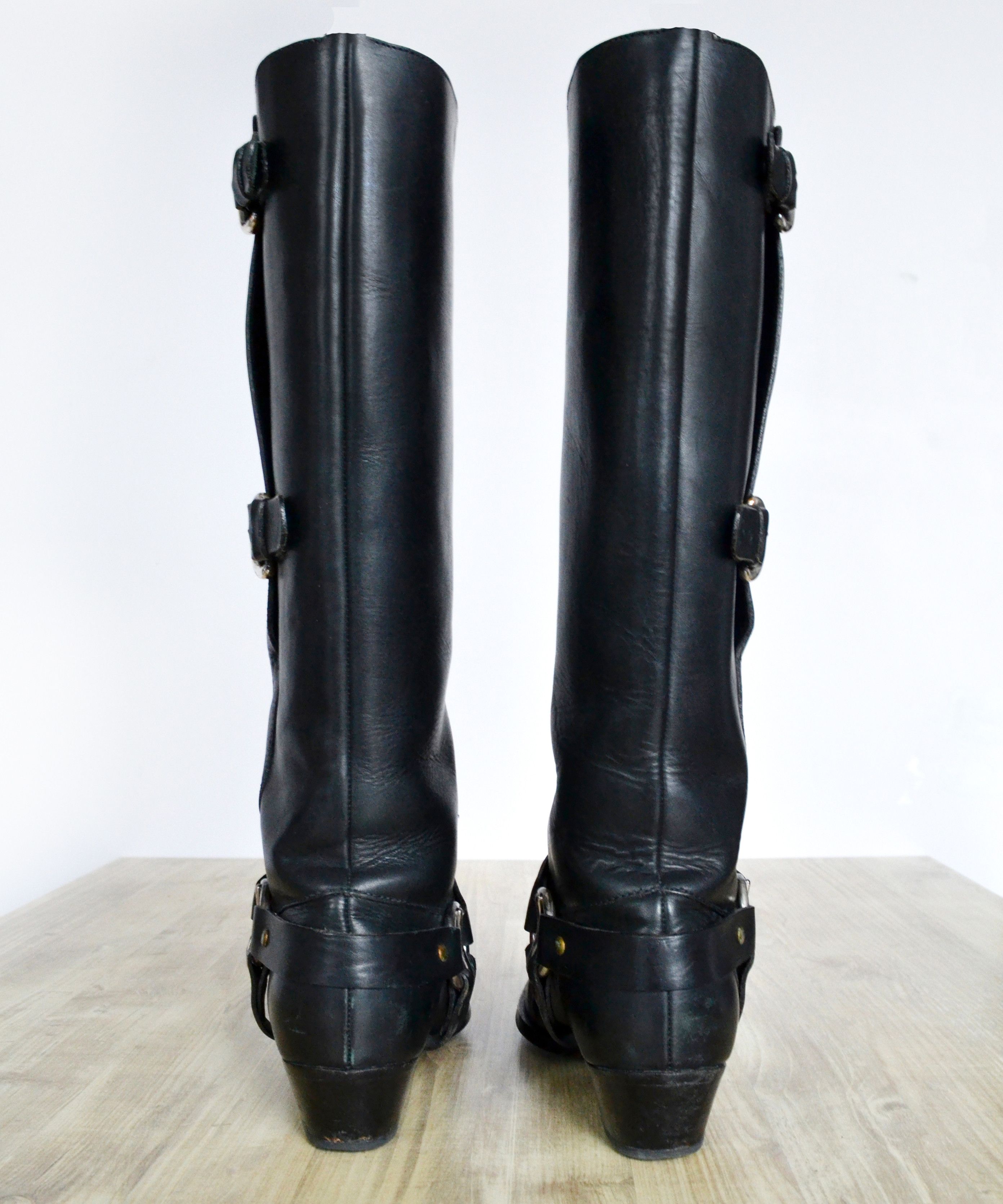 Miu Miu MIU MIU Boots Biker Tall Belt Leather Black Vintage PRADA Size US 8 / IT 38 - 11 Thumbnail