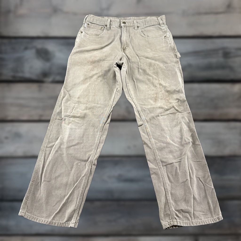 Carhartt Carhartt Pants Mens 33x30 Brown Carpenter Canvas Loose Fit Workwear Regular Brown 33 x 30 Mens Pants Carpenter Workwear Carhartt Size US 33 - 1 Thumbnail