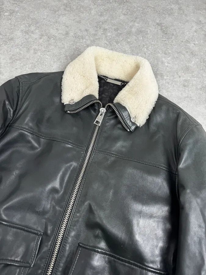 Just Cavalli AW2015 Cavalli Black Aviator Leather Jacket Size US M / EU 48-50 / 2 - 5 Thumbnail