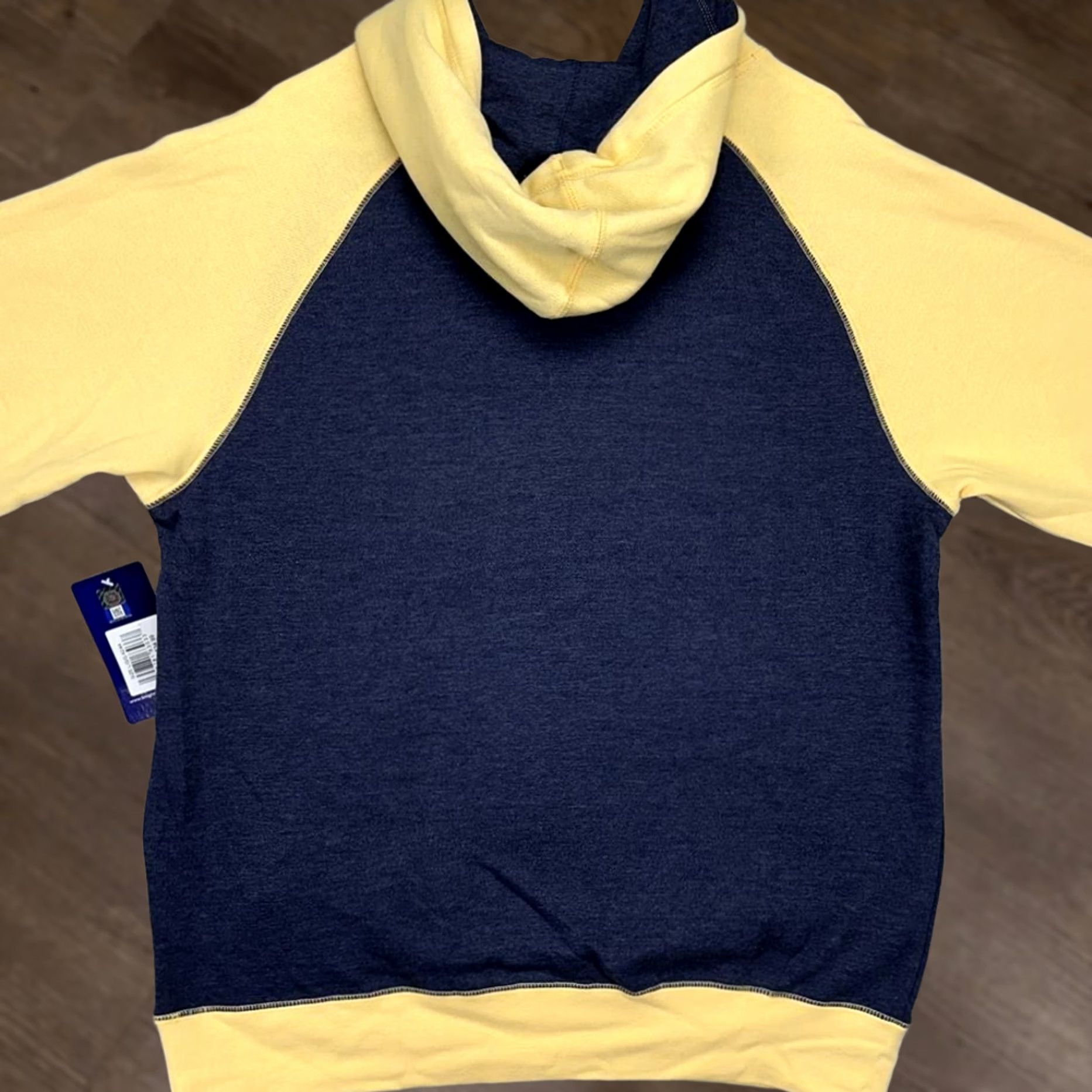 Vintage Pittsburgh Panthers Sweatshirt Mens Large Blue Yellow Pro Edge Hoodie Pocket Raglan Sleeve Ncaa Pitt Panthers Gear Size US L / EU 52-54 / 3 - 1 Thumbnail