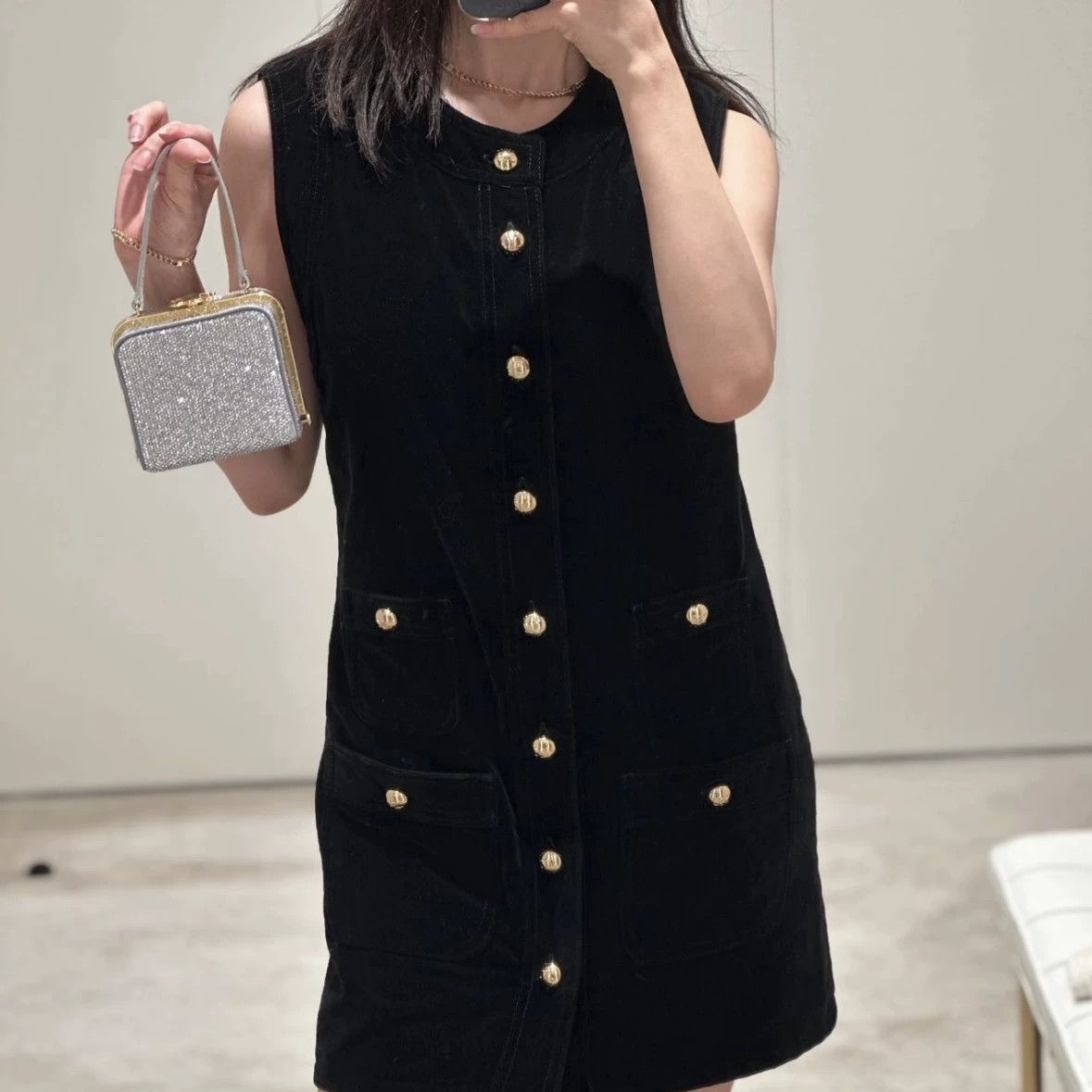 Celine Celine apr69 Sleeveless Velvet Dress Size S Cotton Size S / US 4 / IT 40 - 7 Thumbnail