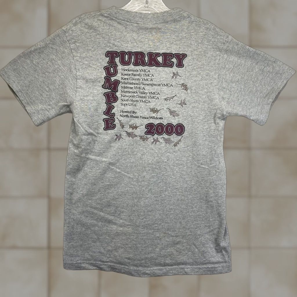 Fruit Of The Loom VINTAGE Fruit of the Loom T-Shirt Unisex Adults Extra Small Gray 2000s Y2K Gymnasium Turkey Tumble Logo Graphic Print Size US XS / EU 42 / 0 - 1 Thumbnail