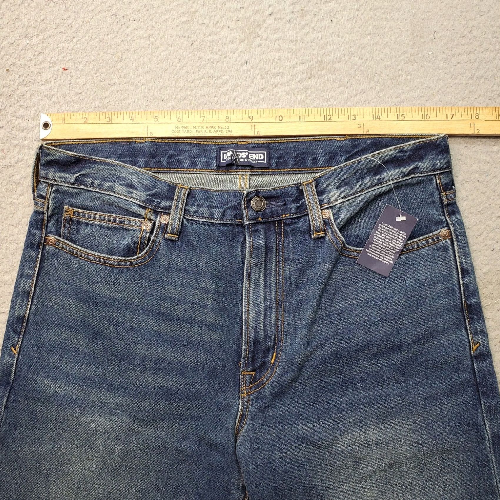 Lands' End Lands' End Mens Jeans 32 Blue Denim Traditional Fit Square Rigger 5-Pocket Regular Inseam 25.75" Inseam 25.75" Vintage No Size US 32 / EU 48 - 3 Thumbnail
