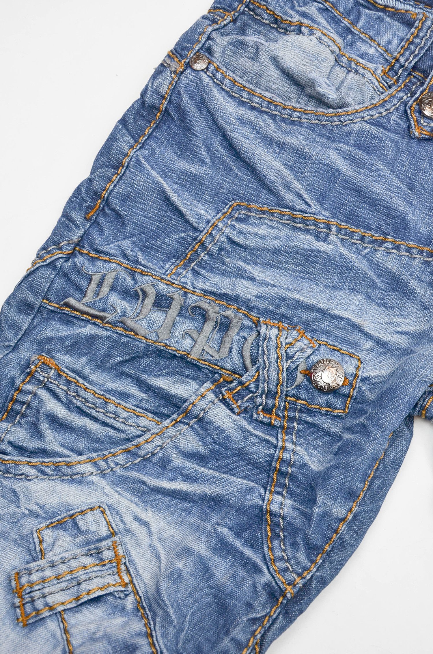 Japanese Brand Kosmo Lupo Y2K Distressed Panel Denim Jeans - Size 32 Size US 32 / EU 48 - 7 Thumbnail