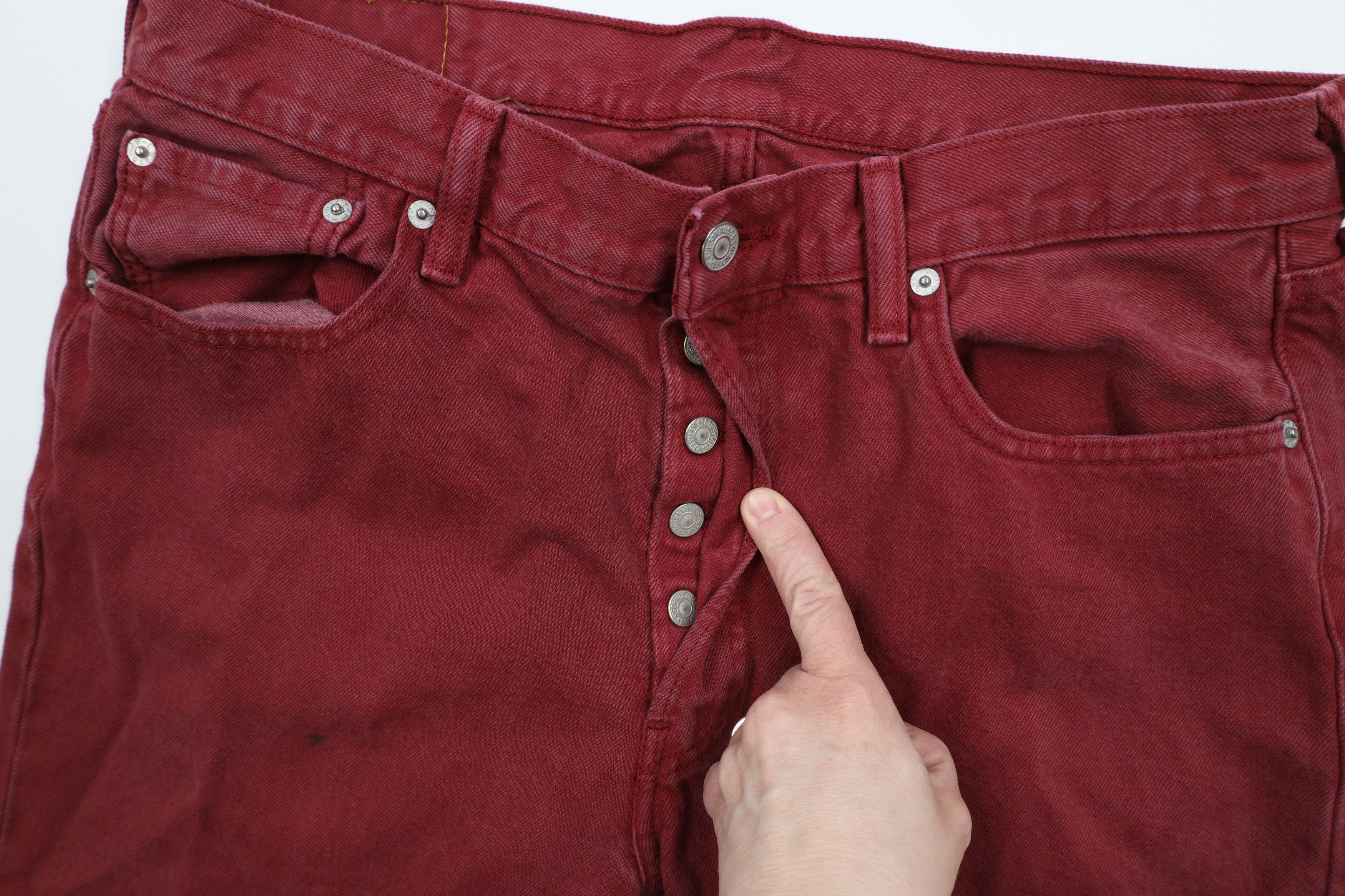 Levi's × Vintage Vintage Y2K Levis 501xx Button Fly Original Fit Jeans Red Size US 34 / EU 50 - 8 Thumbnail