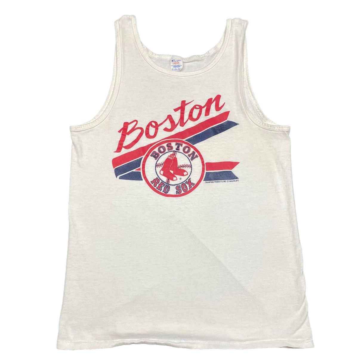 Vintage Champknit Label - 1993 BOSTON RED SOX (LG) Tank-Top T-Shirt