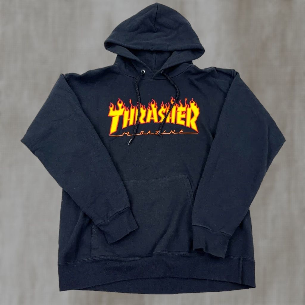 Thrasher VINTAGE Thrasher Hoodie Men Small Black Sweatshirt Fire Flame Spellout Skateboard Skate Size US S / EU 44-46 / 1 - 1 Thumbnail