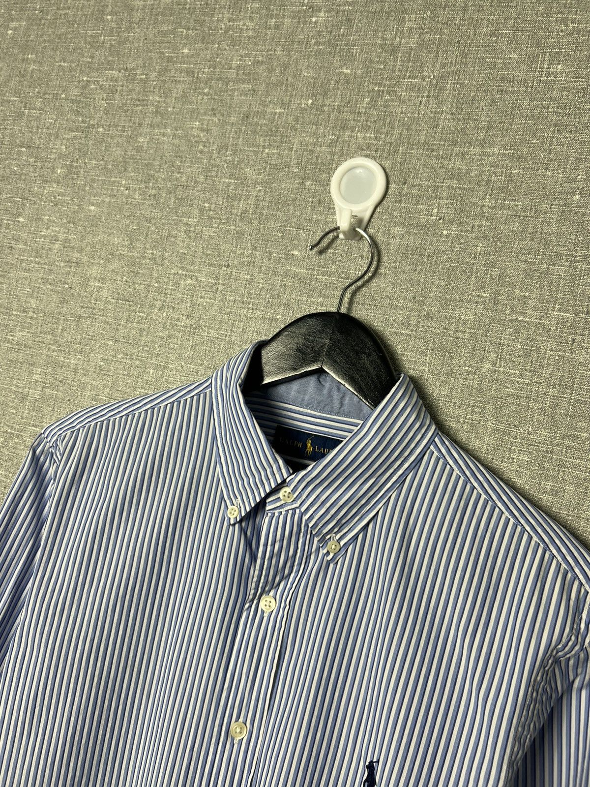 Polo Ralph Lauren Polo Ralph Lauren Slim Fit Crinkle Finish Striped Shirt Size US M / EU 48-50 / 2 - 3 Thumbnail