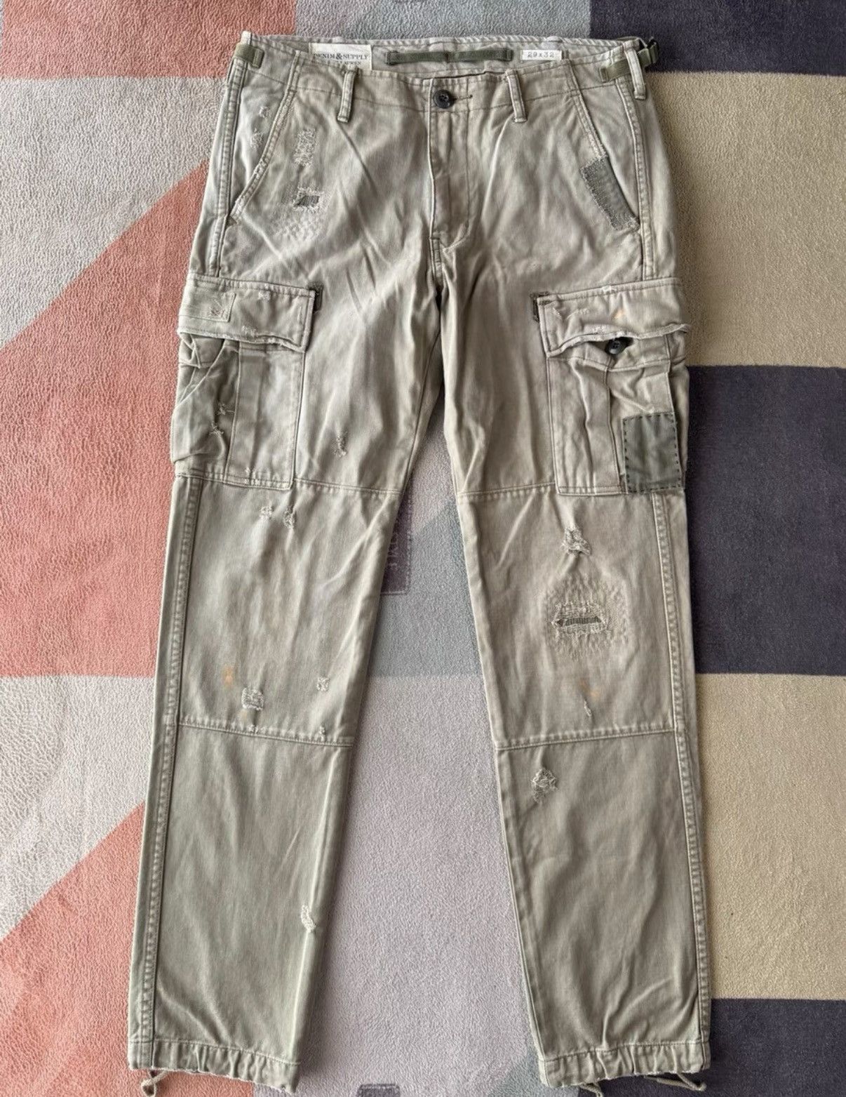Denim & Supply Ralph Lauren Denim Supply Ralph Lauren RL Sashiko Patch Cargo Pants K22 Size US 29 - 1 Thumbnail