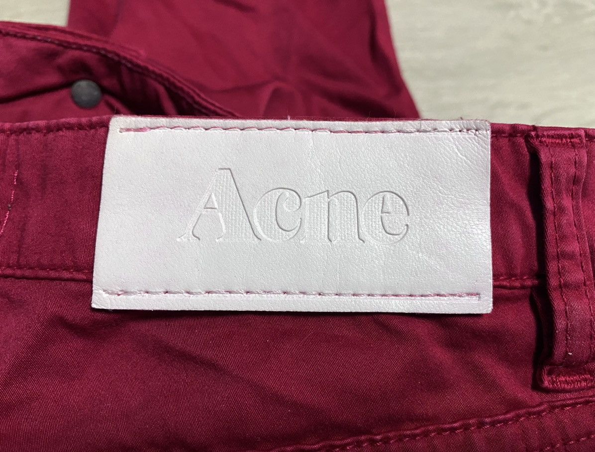 Acne Studios Womens Acne Studios Flex Satin Red Cotton Stretch Pant Jeans Size 28" / US 6 / IT 42 - 18 Thumbnail
