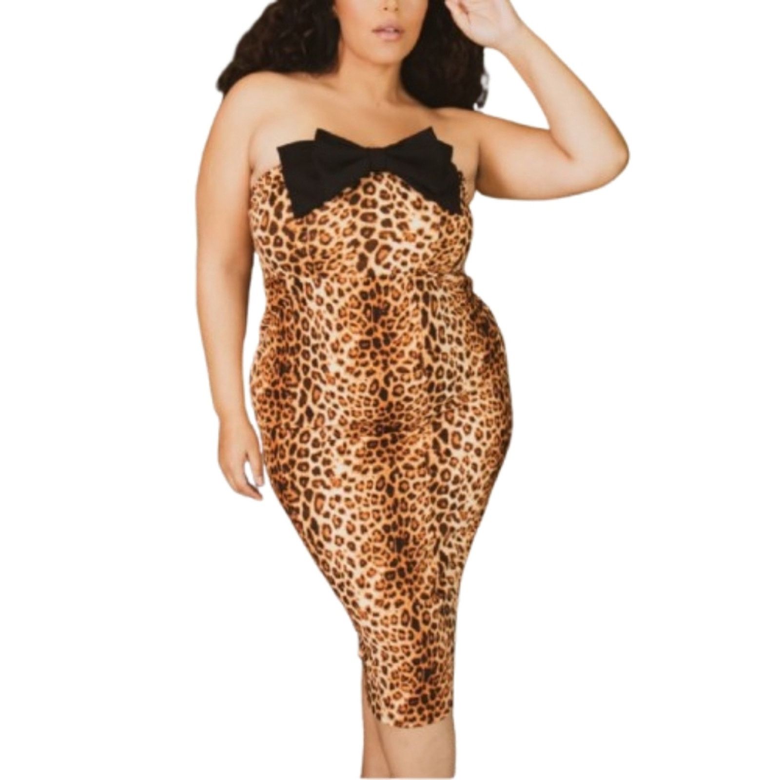 Other BELLAMY ☆ CHIC LEOPARD PRINT ☆ STRAPLESS DRESS ☆ 4x ☆ NWT Size 4XL / US 24-26 - 3 Thumbnail