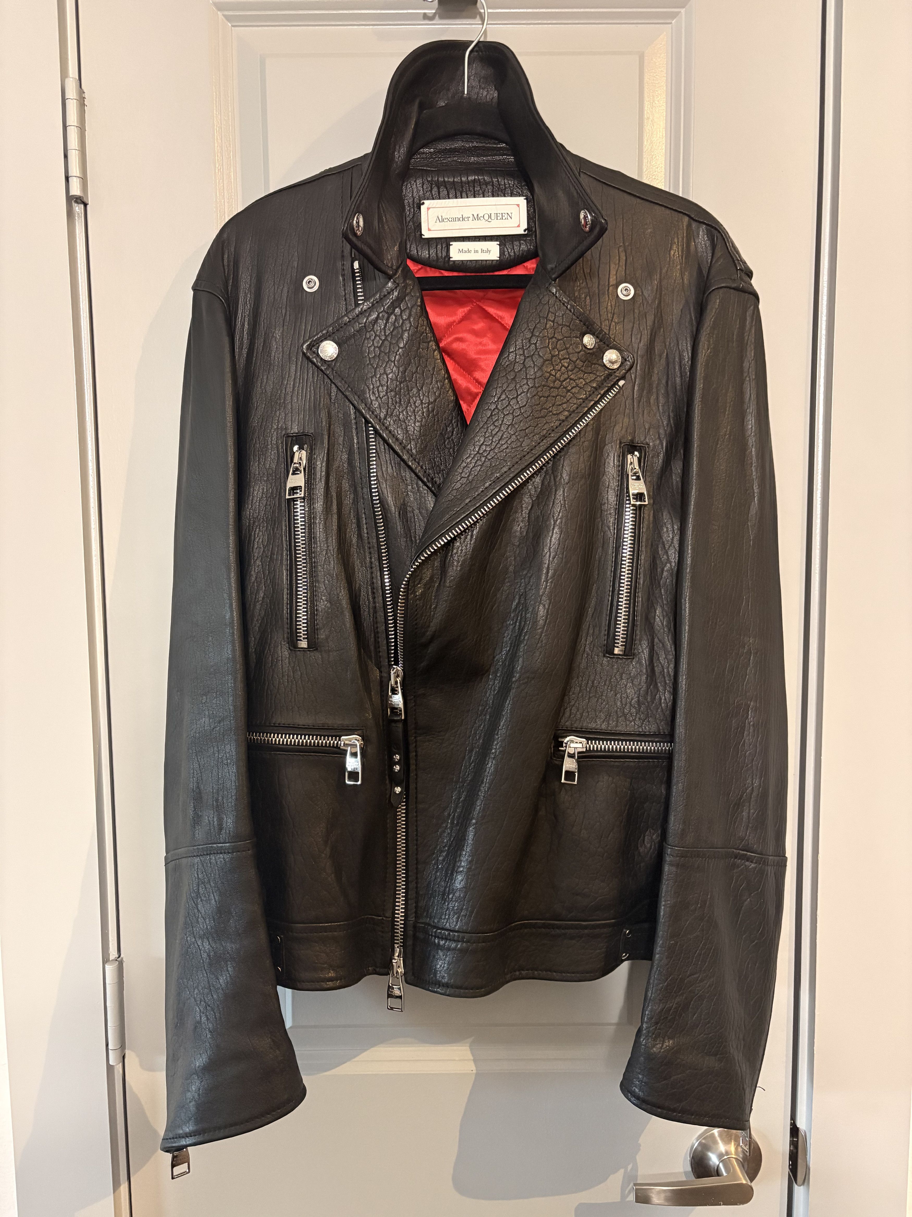 Alexander McQueen Alexandewr McQueen 2024 Classic Leather Biker Jacket Size US L / EU 52-54 / 3 - 2 Thumbnail