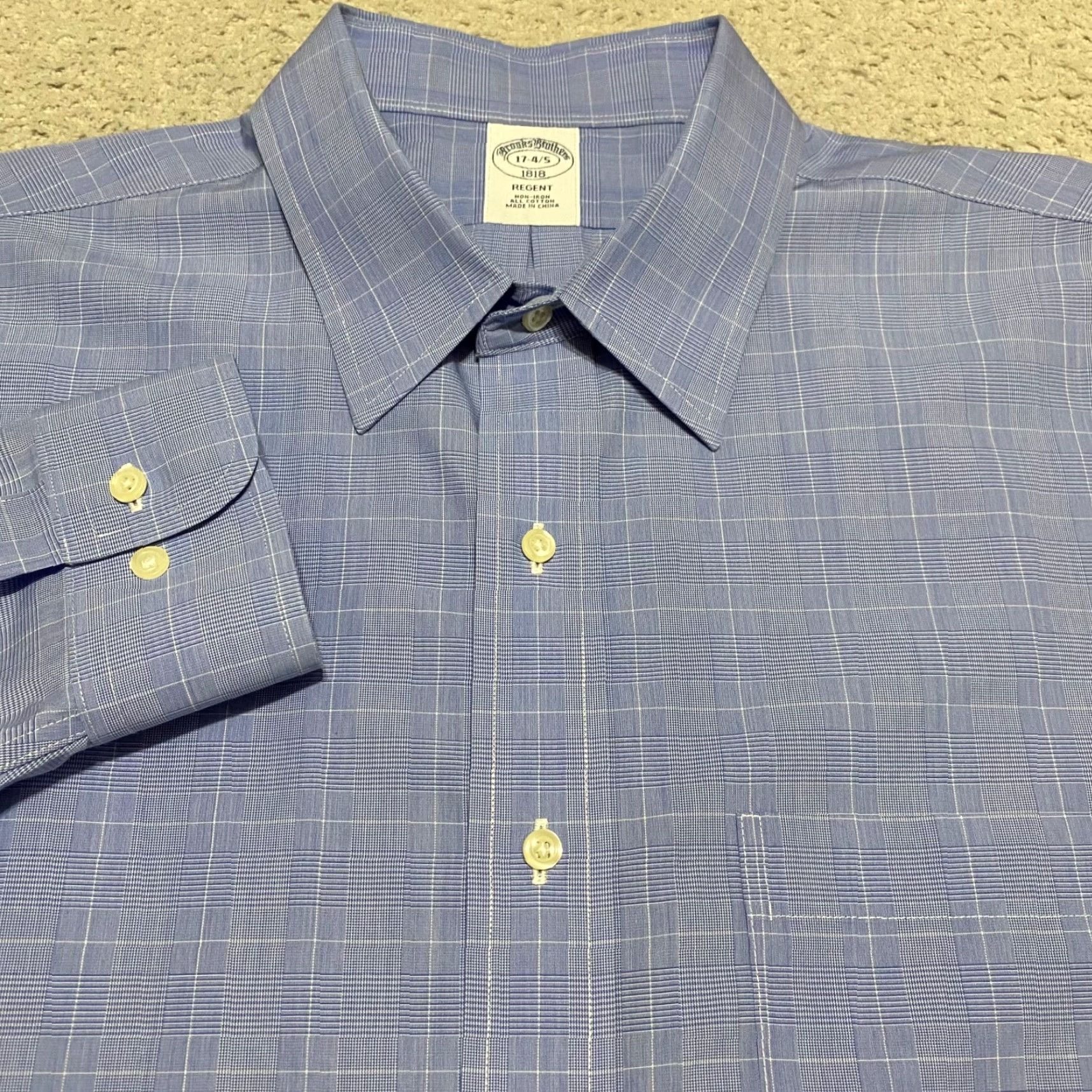 Brooks Brothers Brooks Brothers Mens Shirt 17 Blue Plaid Long Sleeve Button-Front Non Iron Dress Shirt Mens Regular Blue 90s? Size US XL / EU 56 / 4 - 5 Thumbnail