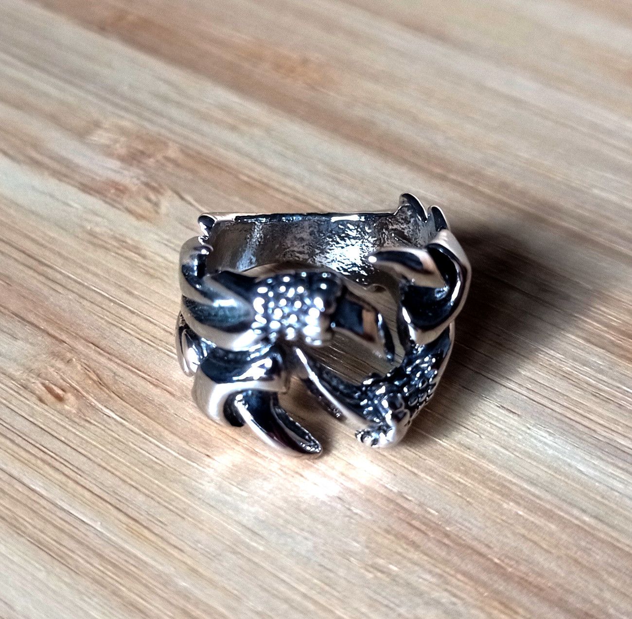 Designer × Vintage Punk Goth Dragon Claw Silver Ring Jewelry Chrome Size ONE SIZE - 2 Thumbnail