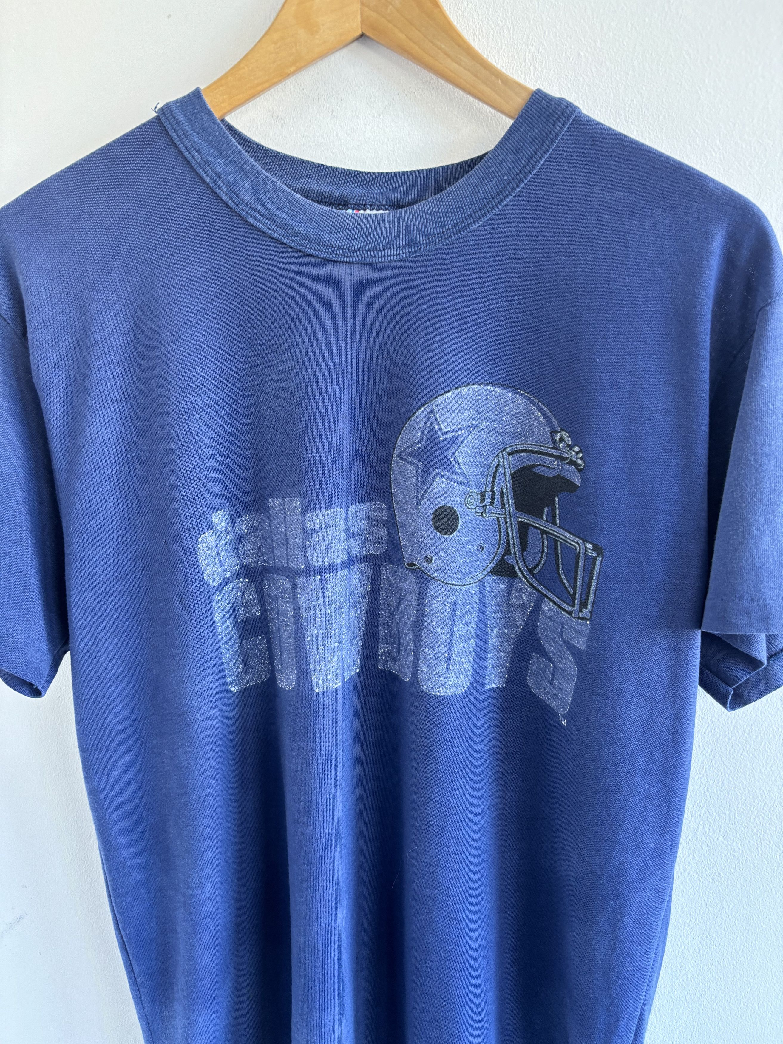 NFL × Vintage Vintage 80s Dallas Cowboys Ringer Washed Tee Size US L / EU 52-54 / 3 - 3 Thumbnail