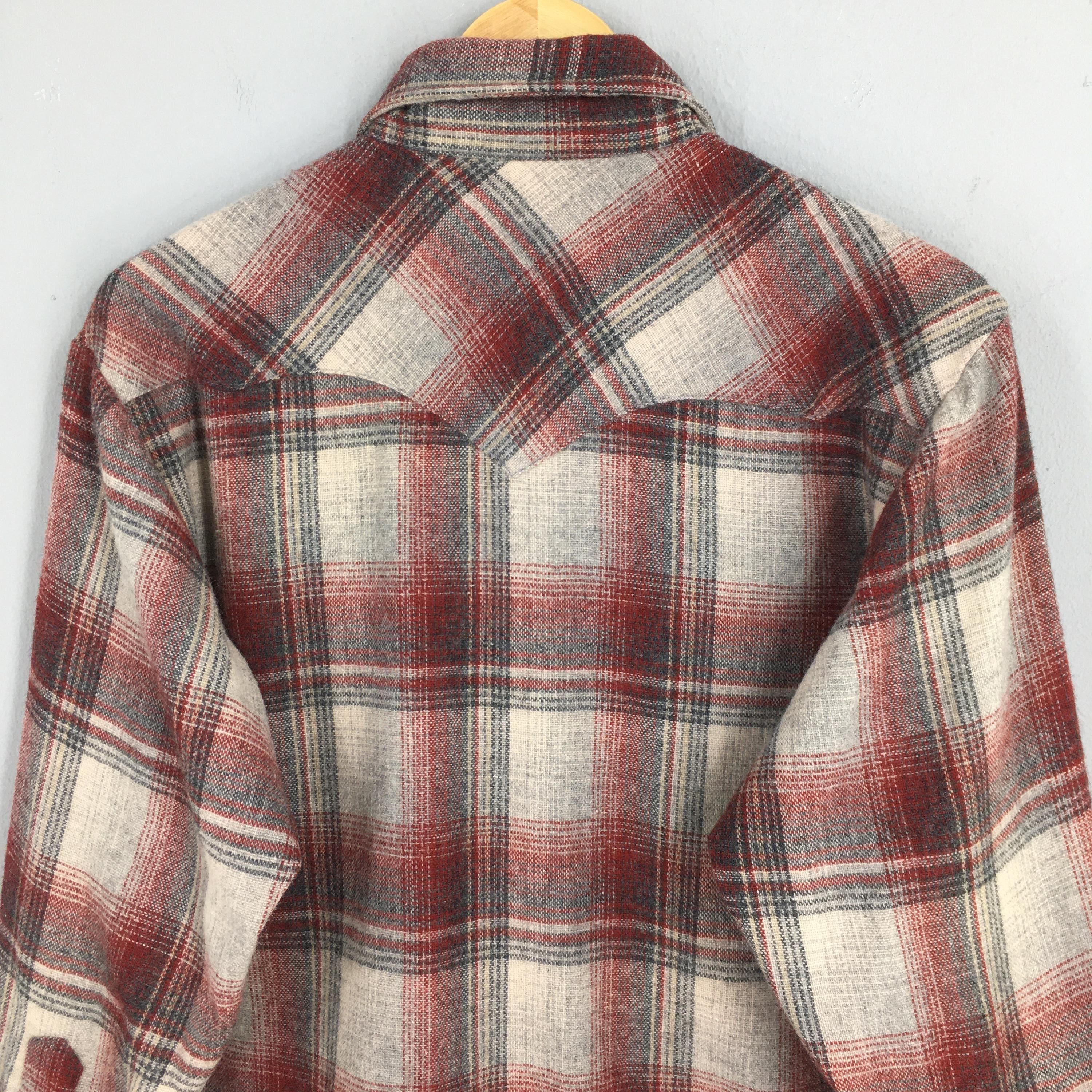 Flannel Vintage 80s Miller Plaid Shadow Tartan Checkered Shirt Large Size US L / EU 52-54 / 3 - 8 Thumbnail