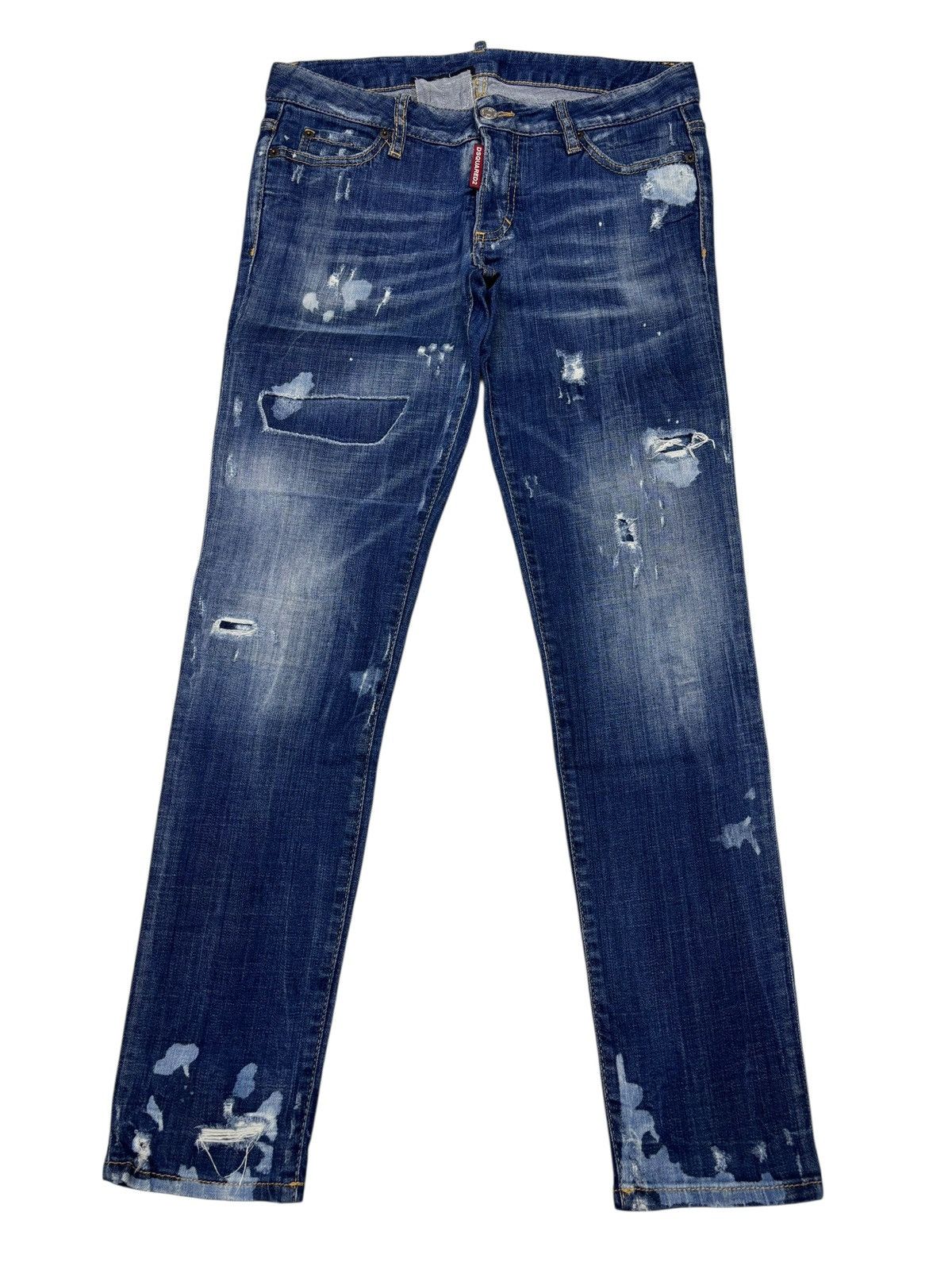 Dsquared2 Dsquared2 Distressed Paint Splatter Slim Straight Jeans Size US 32 / EU 48 - 1 Thumbnail