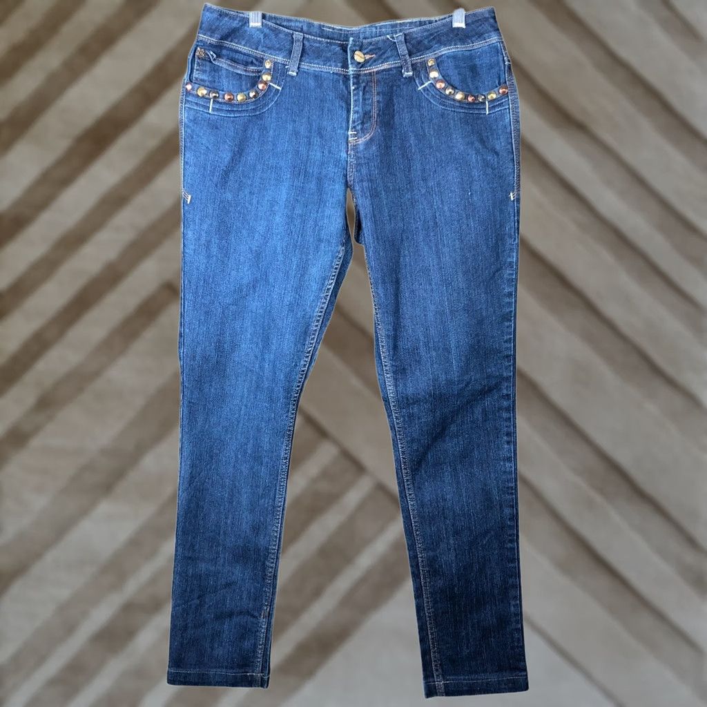 Rocawear Rocawear Womens Jeans Blue Denim Mid Rise Hannah Skinny Leg Stretch 33 Waist Jeans 5-Pocket Denim Cotton Spandex Womens Realese Size 24" / US 00 / IT 34 - 1 Thumbnail