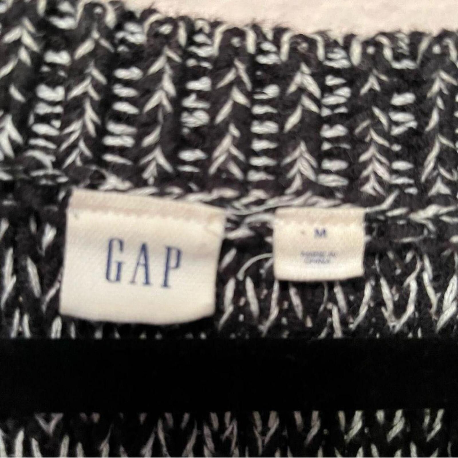 Gap GAP Black and White Cable Knit Sweater Medium Size US M / EU 48-50 / 2 - 2 Thumbnail