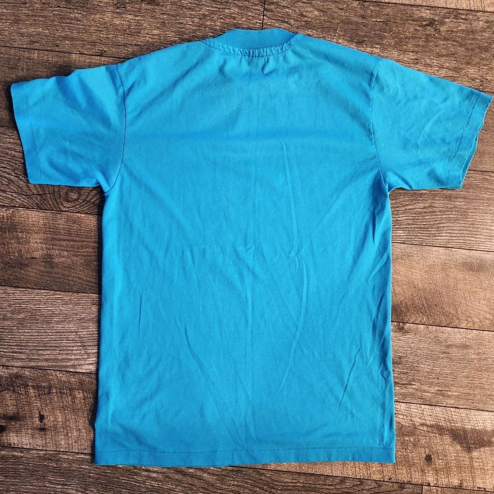 Hanes VINTAGE Hanes Heavyweight 50/50 T-Shirt Tee Teal Blue Medium Single Stitch Shirt Adult M Blue 90s USA Mens Womens Size US M / EU 48-50 / 2 - 4 Thumbnail