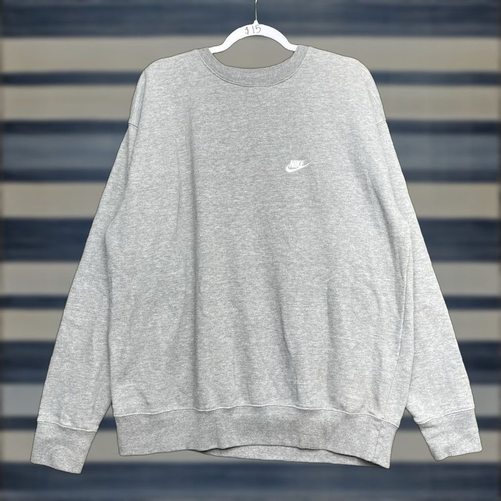 Nike Nike Sweatshirt Mens Medium Long Sleeve Crewneck Pullover Sportswear Boxy Gray Cotton Blend Embroidered Logo Nike Sportswear Regular Size US M / EU 48-50 / 2 - 1 Thumbnail