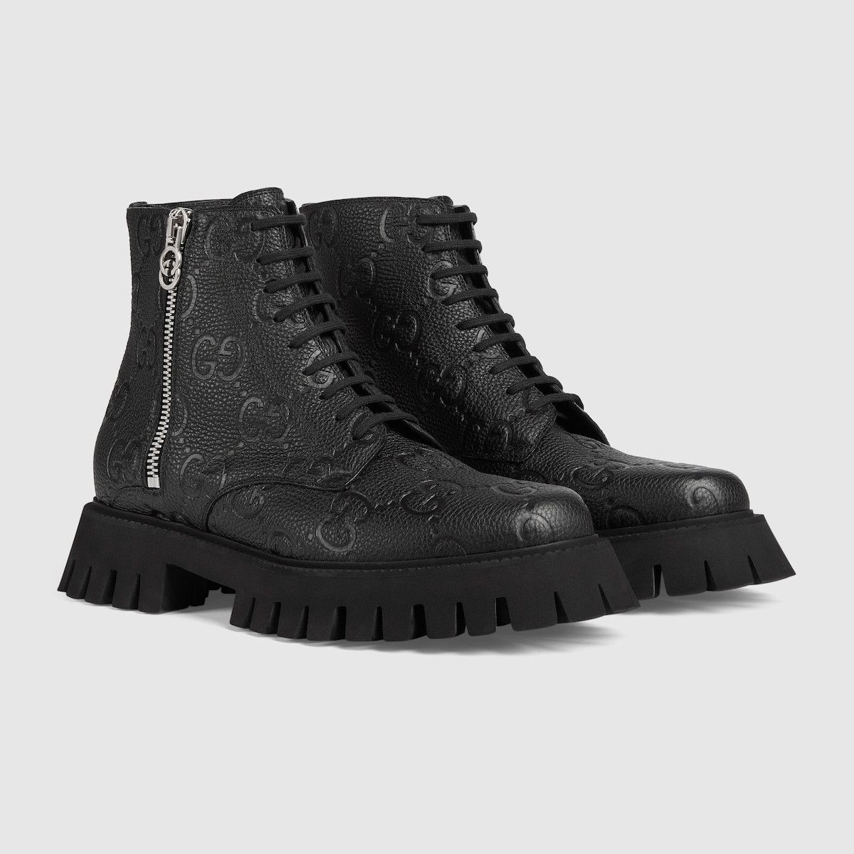 Gucci o1w1db11224 GG Leather Boots in Black Size US 9.5 / EU 42-43 - 2 Thumbnail