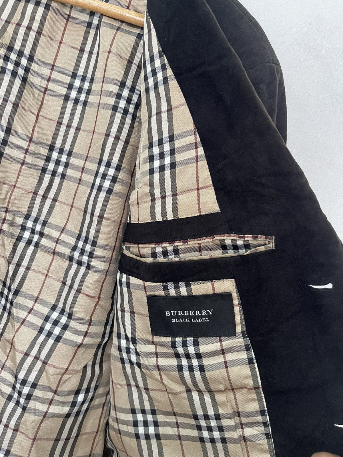 Burberry VINTAGE BURBERRY BLACK BLAZER NOVA CHECK INSIDE Size 42S - 4 Thumbnail