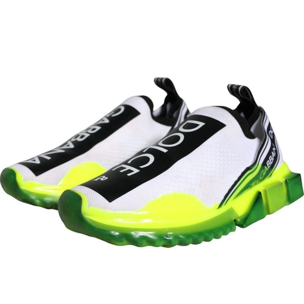Dolce & Gabbana Dolce & Gabbana White Yellow Slip On Sorrento Sneakers Shoes Size US 7 / IT 37 - 7 Thumbnail