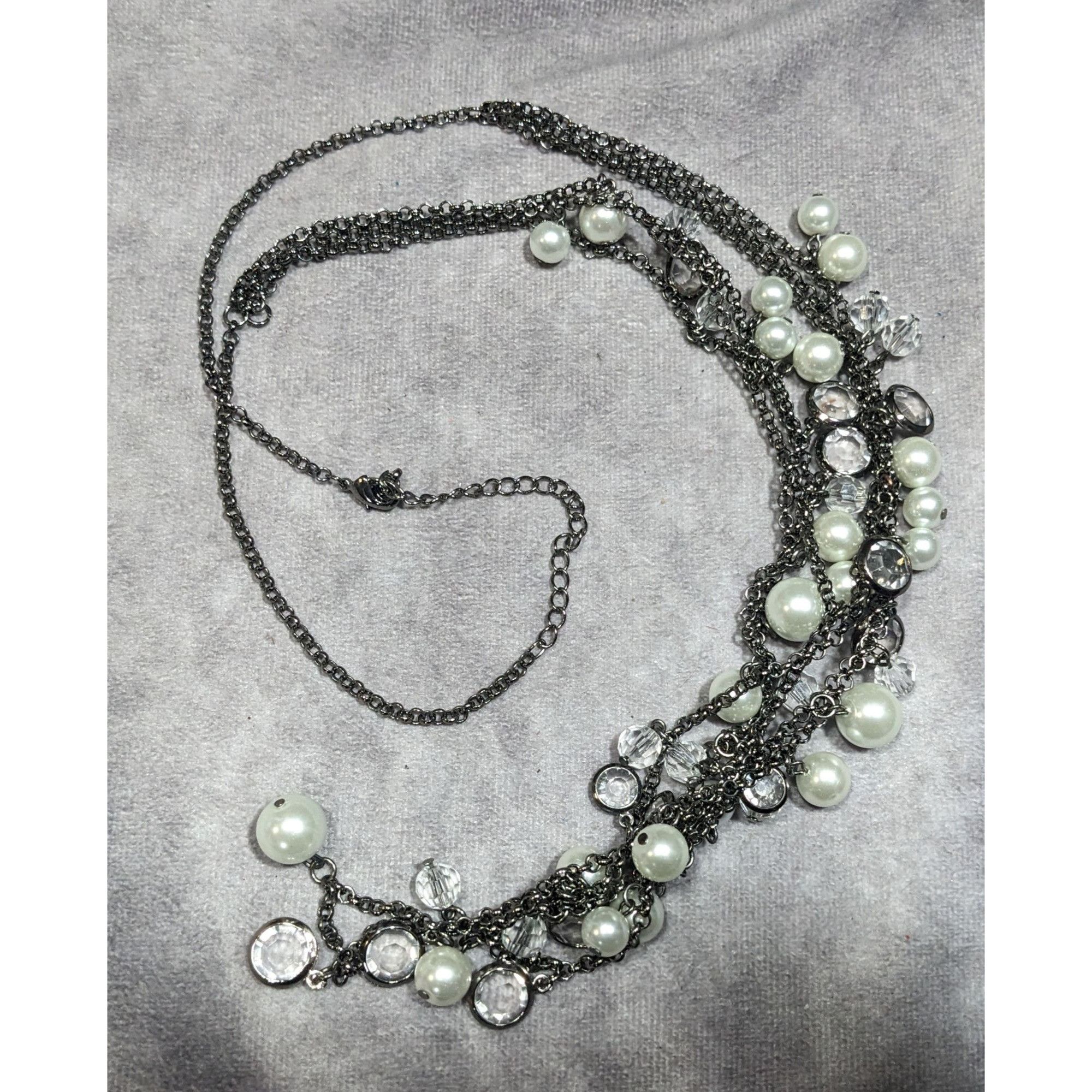 Other Glam Goth Faux Pearl And Gem Accent Multilayer Necklace Size ONE SIZE - 5 Thumbnail