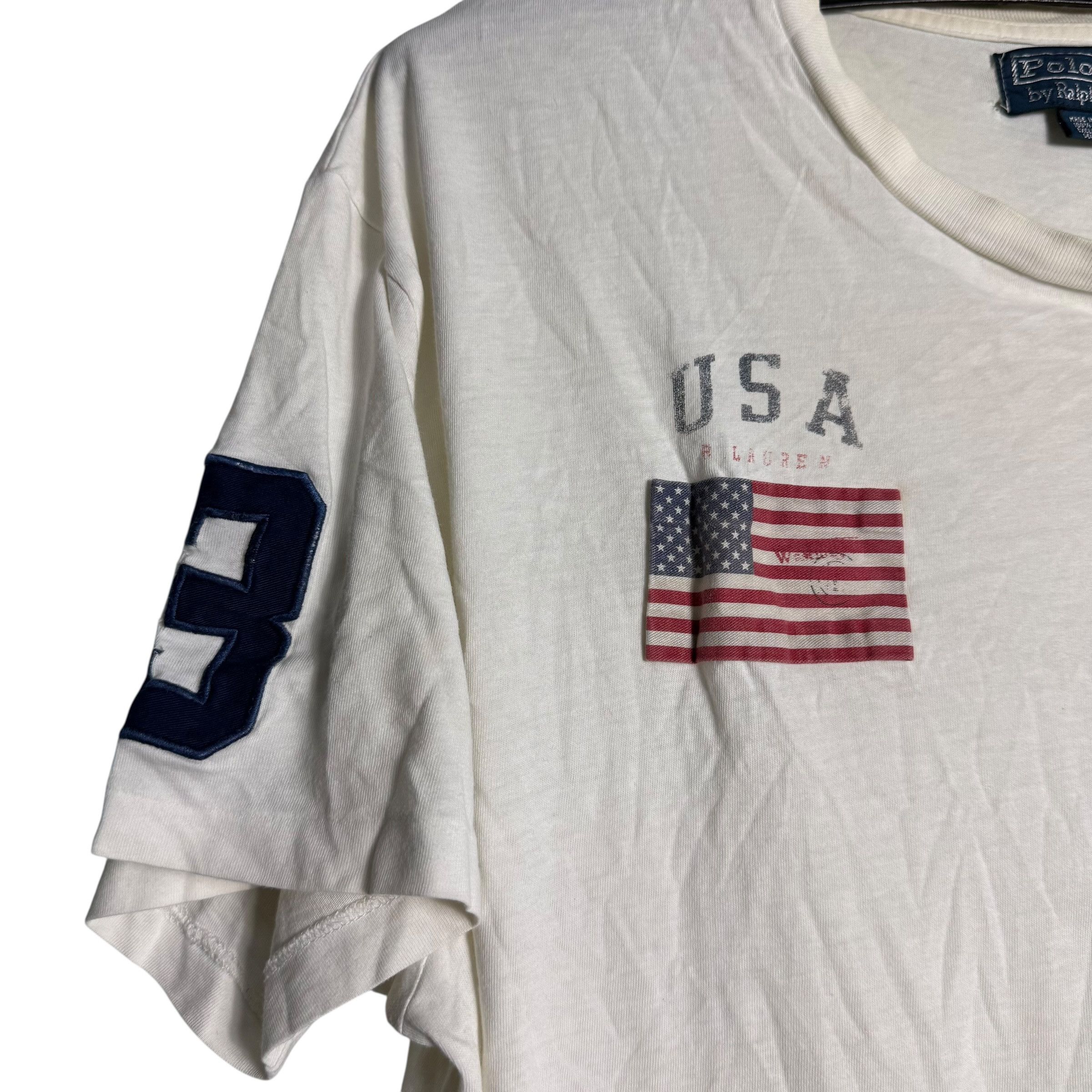 Polo Ralph Lauren 🔥RARE🔥Vintage Polo Ralph Lauren USA Flag #3 T-shirt Size US M / EU 48-50 / 2 - 3 Thumbnail