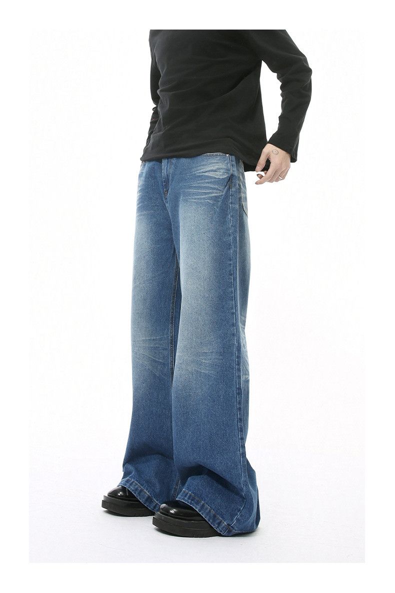 Japanese Brand × Jean Japanese whisker washed high street straight loose jeans Size US 32 / EU 48 - 6 Thumbnail