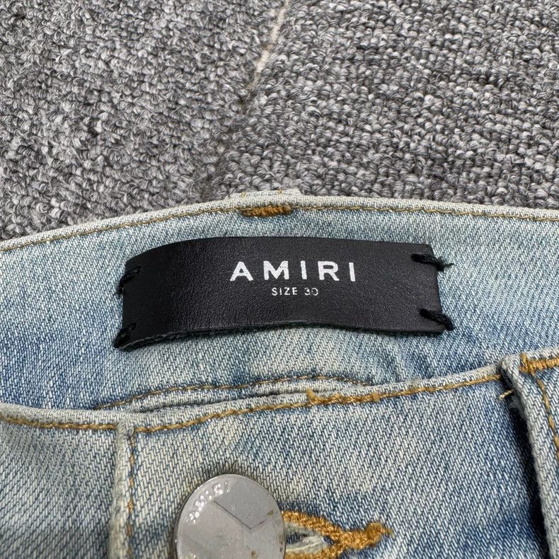 Amiri Amiri distressed side-striped denim jeans Size US 30 / EU 46 - 3 Thumbnail