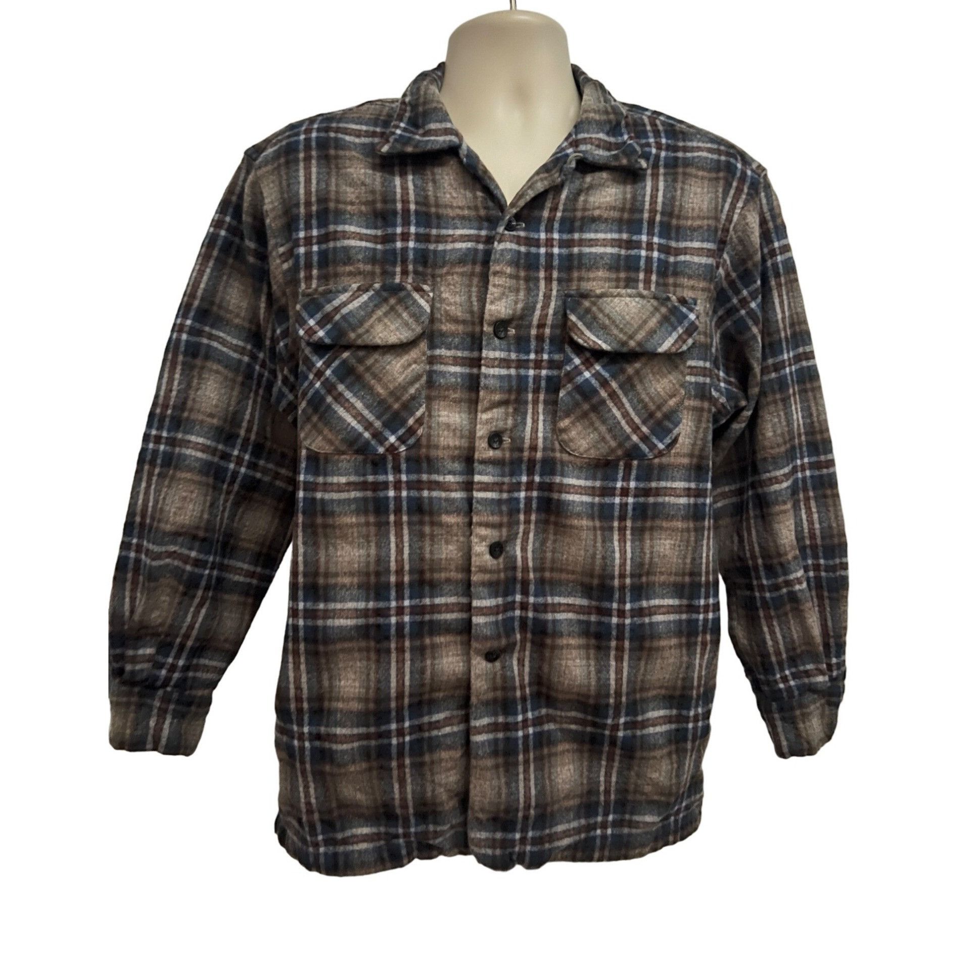 Image of Pendleton Vintage Virgin Wool Plaid Button Front Board Shirt, Men's (Size XL)