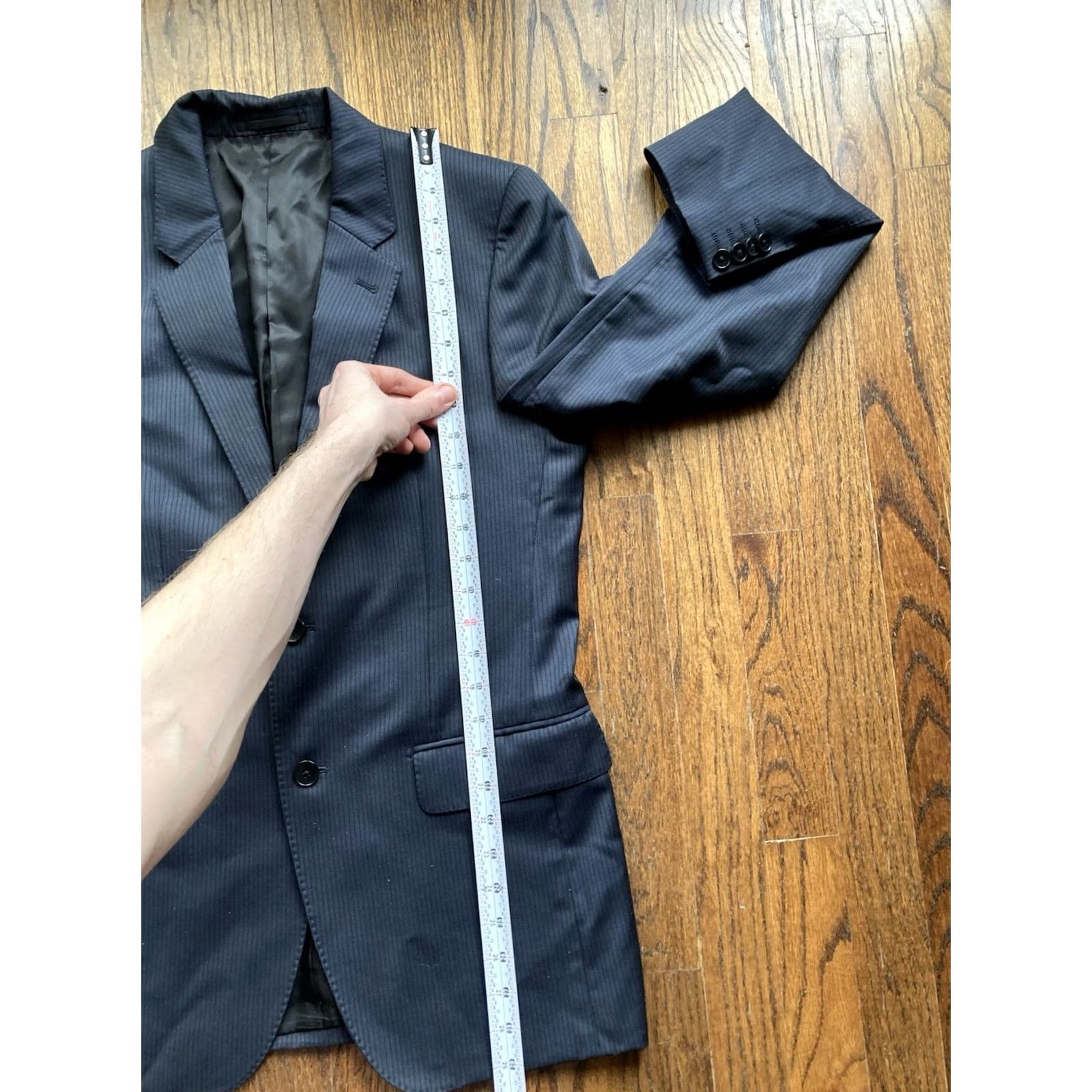 Theory Theory Blazer Mens Two-Button Jacket Navy Blue Wool 38R Notch Lapel Suit Coat Regular Length Jacket/Coat Mens (38R) Size 38R - 6 Thumbnail
