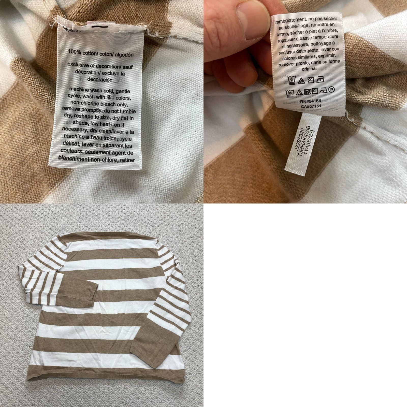 Tommy Hilfiger Tommy Hilfiger Sweater Womens Large Brown White Striped Soft Pullover Cotton Size M / US 6-8 / IT 42-44 - 8 Thumbnail
