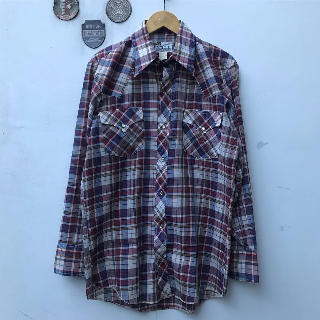 Cowboy Equipment × Vintage × Western Mountaineering Dickson Jenkins Western Cowboy shirt Men small Blue Orange Size US L / EU 52-54 / 3 - 9 Thumbnail