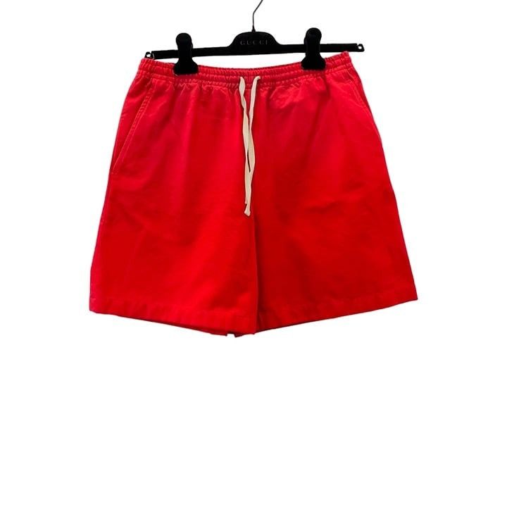 Image of Gucci Men's Red Canvas Cotton Shorts (Size 30)