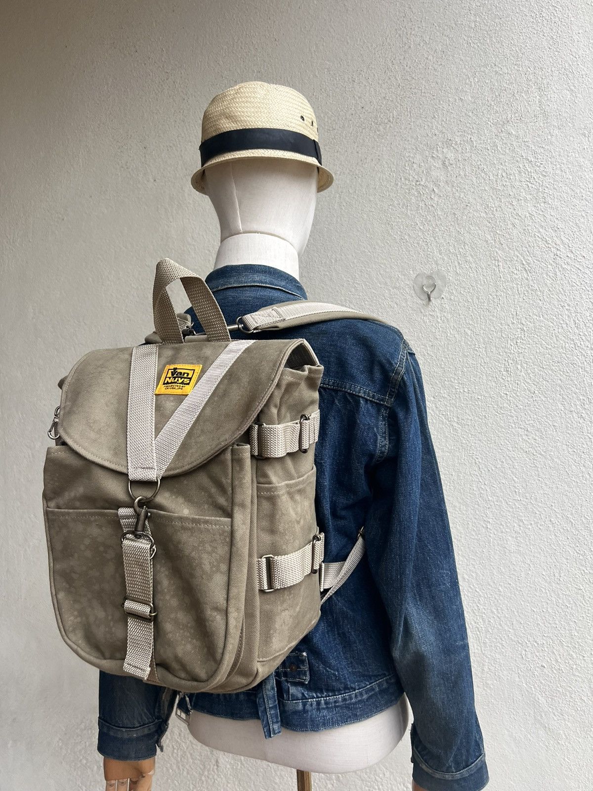 Vintage Van Nuys Japan Discolouration Cotton Canvas Backpack Bag Size ONE SIZE - 1 Thumbnail