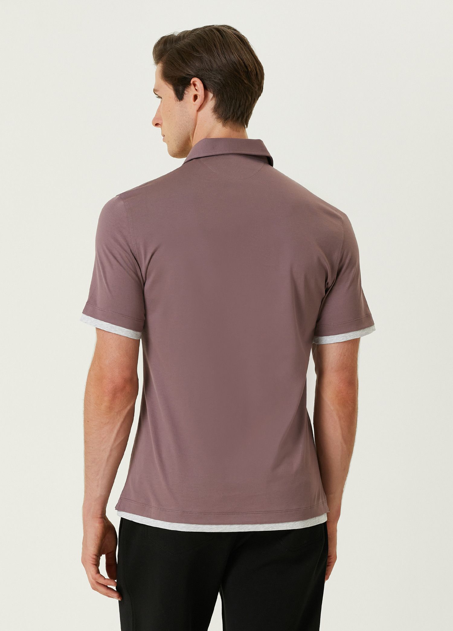 Brunello Cucinelli BRUNELLO CUCINELLI purple cotton polo shirt Medium Size US M / EU 48-50 / 2 - 2 Thumbnail