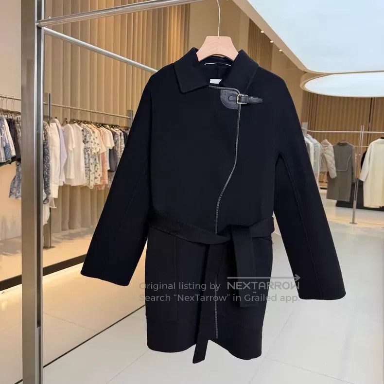 Hermes Hermes Black Cashmere Coat with Belt and Buckle, Mid-Lengt Size S / US 4 / IT 40 - 1 Thumbnail