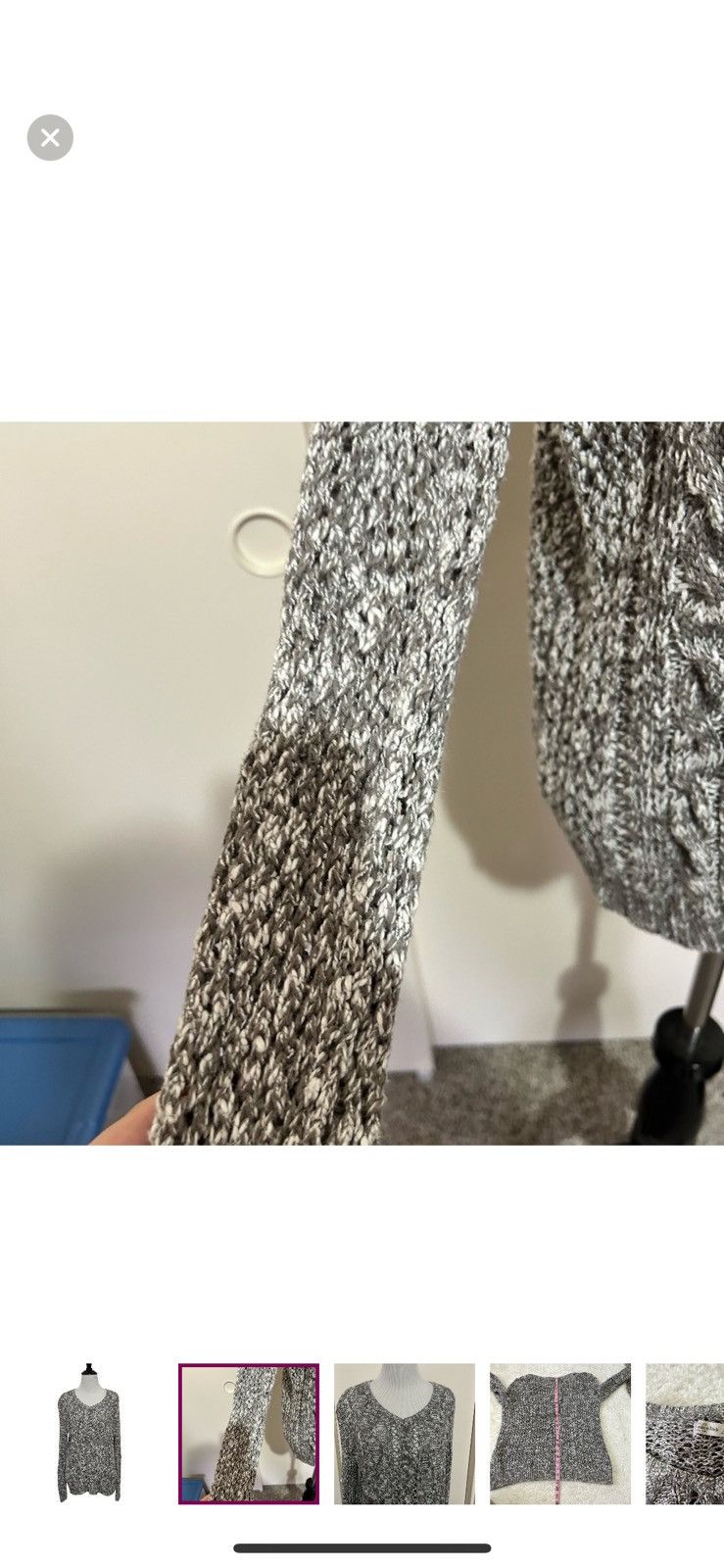 Abercrombie & Fitch Abercrombie and fitch XS grey open knit sweater Size XS / US 0-2 / IT 36-38 - 3 Thumbnail