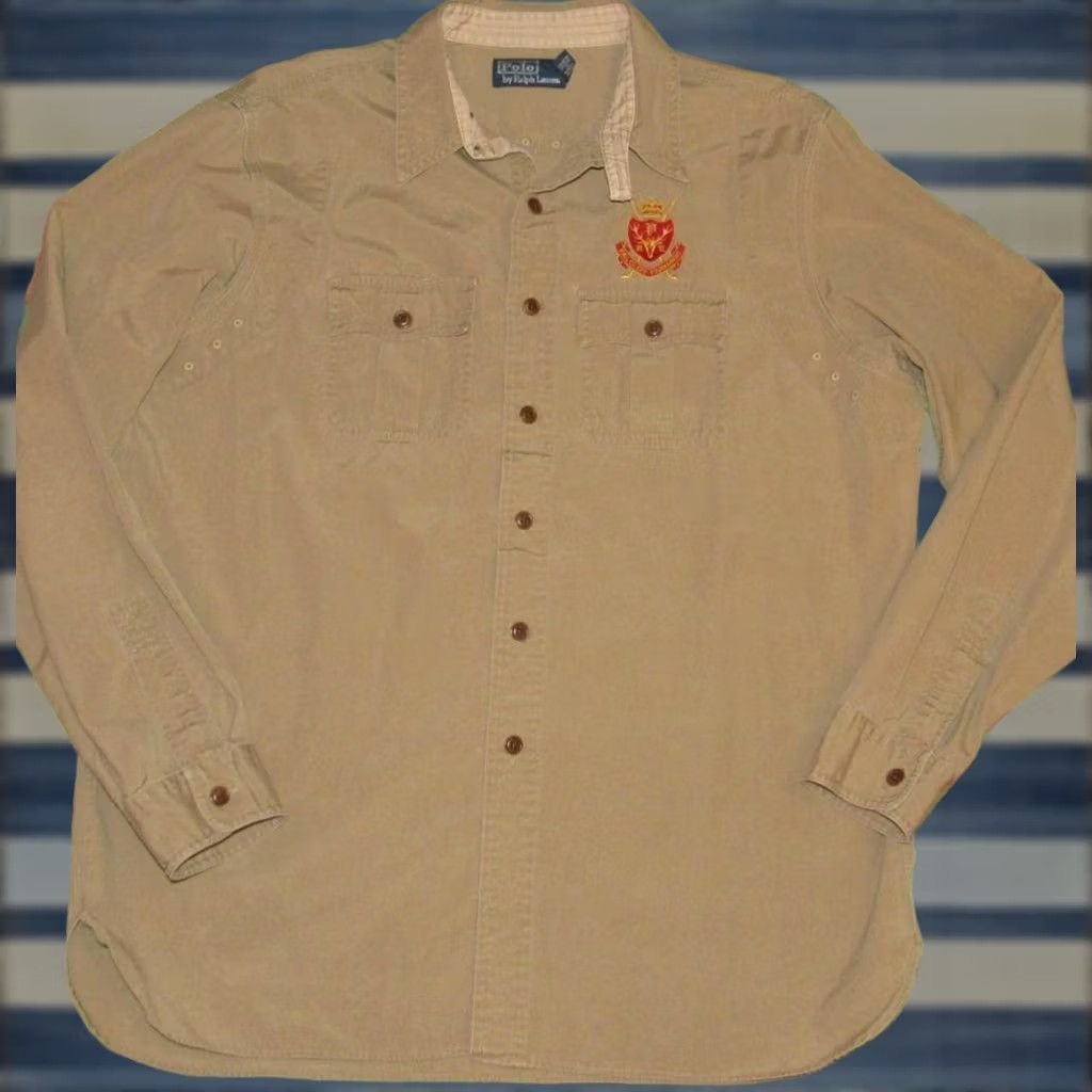 Ralph Lauren Vtg Polo RALPH LAUREN 67th Tournament Long Sleeve Button Down Shirt XL Men Shirt Khaki Womens Mens 90s Size US XL / EU 56 / 4 - 1 Thumbnail