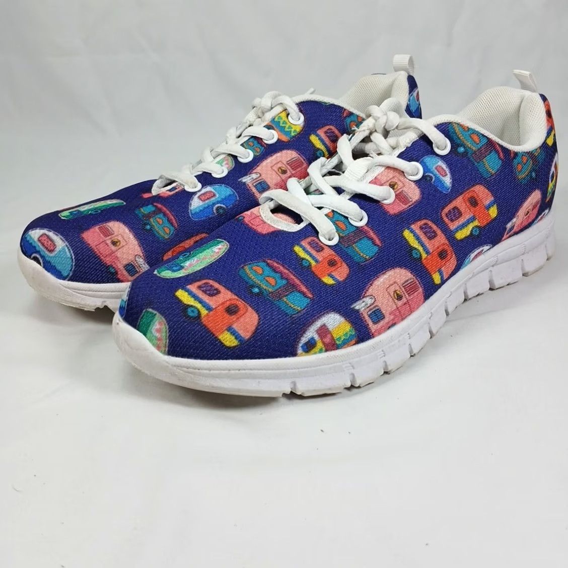 Camper Novelty Camper Trailer Print Sneakers Women’s 10 Blue Casual Athletic Shoes Tennis Size US 10 / IT 40 - 2 Thumbnail