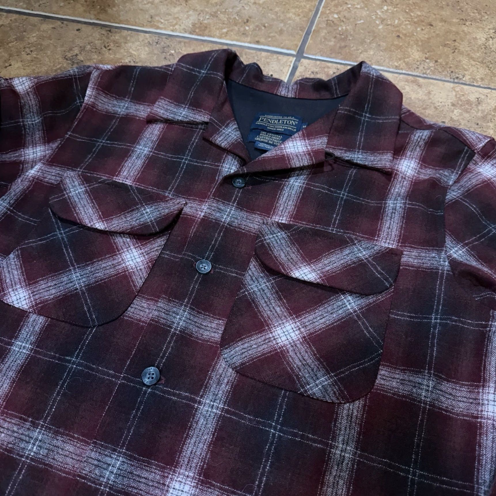 Pendleton VTG Pendleton Board Shirt Wool Medium Grey Shadow Plaid USA Button-Up Collared Long Sleeve Mens M Size US M / EU 48-50 / 2 - 3 Thumbnail